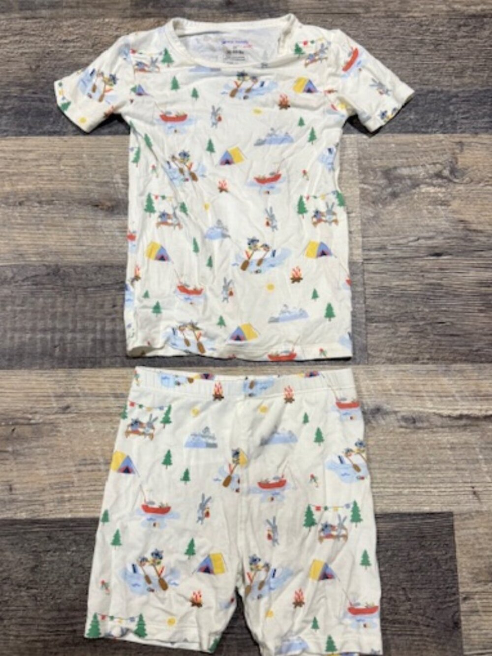 Magnetic Me Camping Print Pajama Short Set 3T